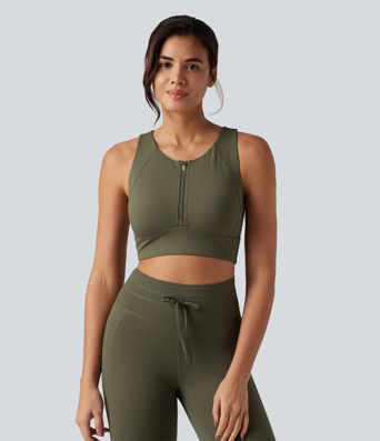 Medium Support Round Neck Non-Removable Pad Contrast Mesh InstantCool Quick Dry Running Sports Bra-UPF50+ Medium Support Round Neck Non-Removable Pad Contrast Mesh InstantCool Quick Dry Running Sports Bra-UPF50+