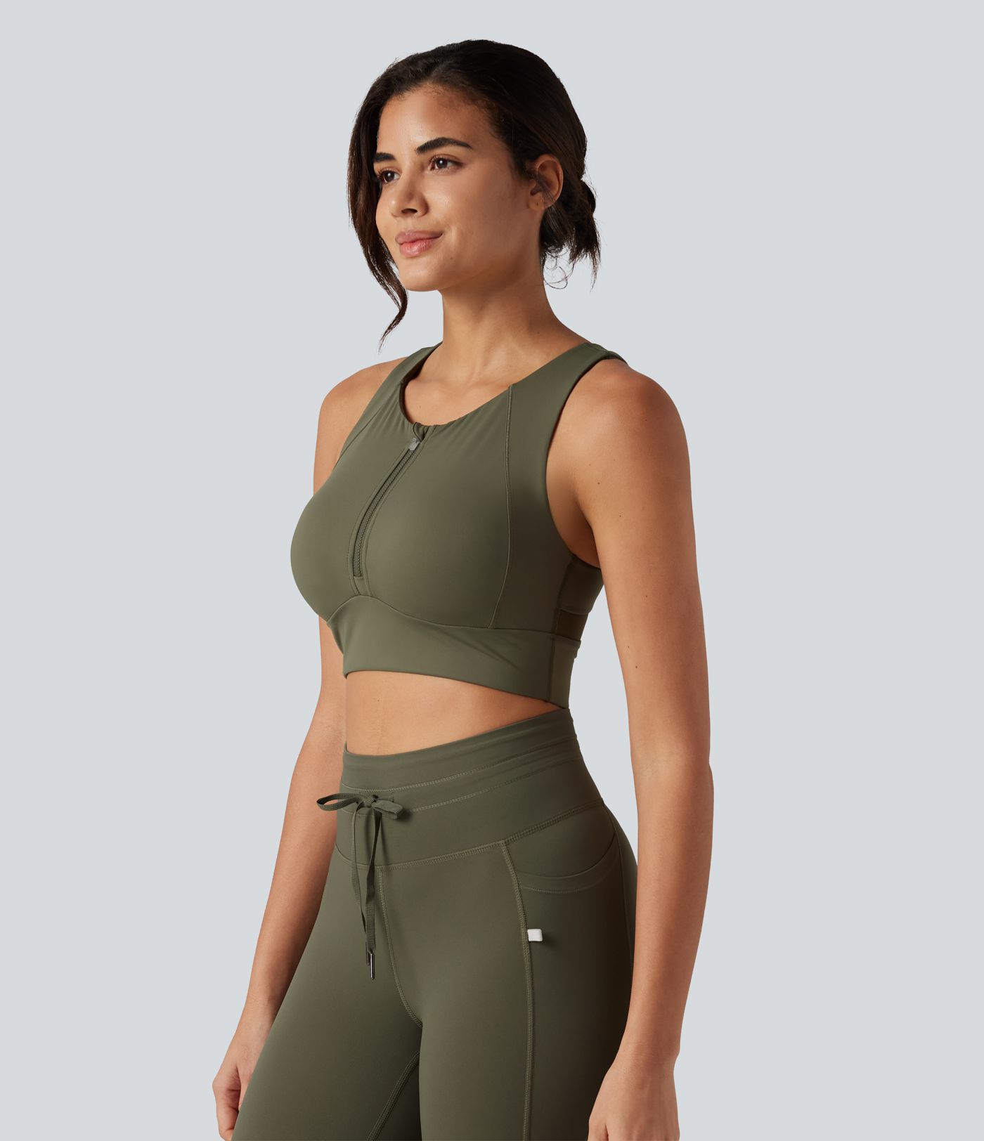 Medium Support Round Neck Non-Removable Pad Contrast Mesh InstantCool Quick Dry Running Sports Bra-UPF50+ Medium Support Round Neck Non-Removable Pad Contrast Mesh InstantCool Quick Dry Running Sports Bra-UPF50+