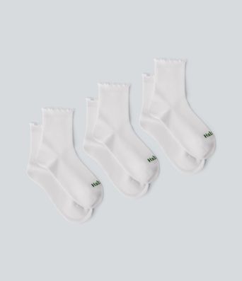 3 Pcs Halara Logo Frill Casual Mid-Calf Socks Set