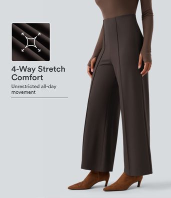 Halara Flex™ Wear-Resistant High Waisted Ponte Roma Work Baggy Flare Pants