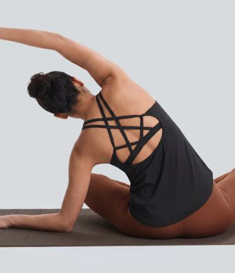 Halara UltraSculpt™ U-Neck Buet Kant Løbe Tank Top