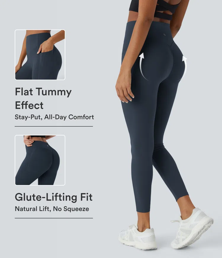 Leggings SoCinched UltraSculpt entrenamiento moldeador bolsillo lateral control abdomen tiro alto
