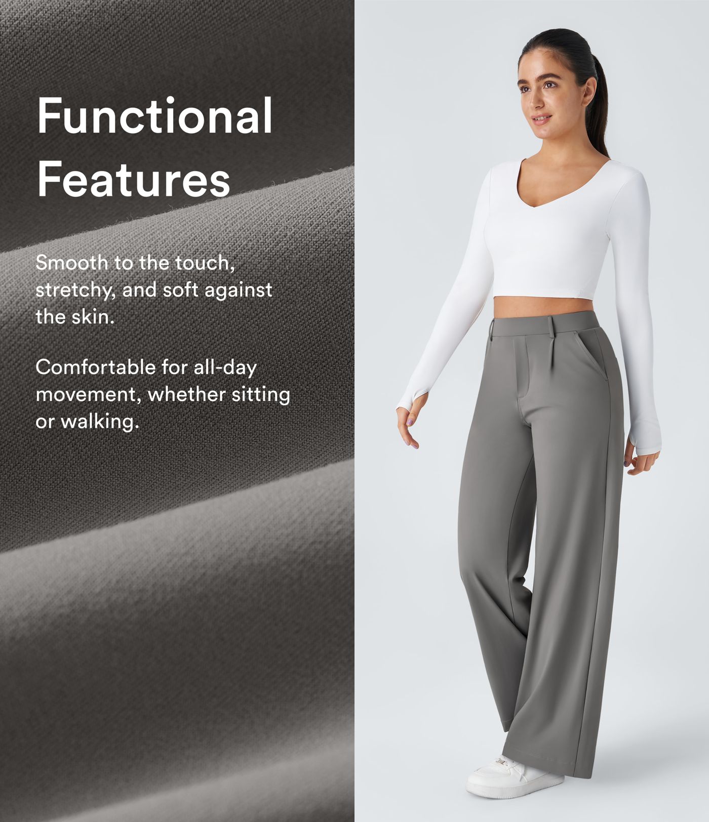 Halara Flex™ DayStretch High Waisted Pocket Straight Leg Work Pants Halara Flex™ DayStretch High Waisted Pocket Straight Leg Work Pants