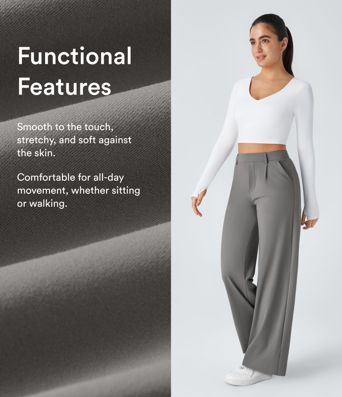 Halara Flex™ DayStretch High Waisted Pocket Straight Leg Work Pants Halara Flex™ DayStretch High Waisted Pocket Straight Leg Work Pants