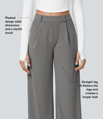 Halara Flex™ DayStretch High Waisted Pocket Straight Leg Work Pants Halara Flex™ DayStretch High Waisted Pocket Straight Leg Work Pants