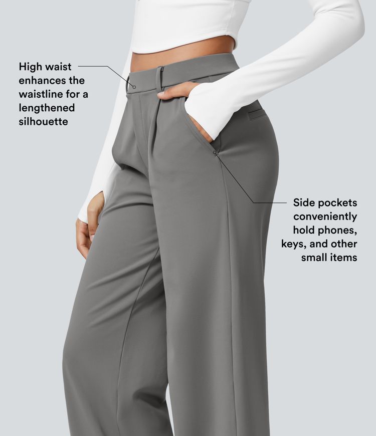 Halara Flex™ DayStretch High Waisted Pocket Straight Leg Work Pants Halara Flex™ DayStretch High Waisted Pocket Straight Leg Work Pants