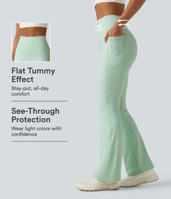 Halara UltraSculpt™ High Waisted Tummy Control Shaping Yoga Bootcut Leggings with Pockets