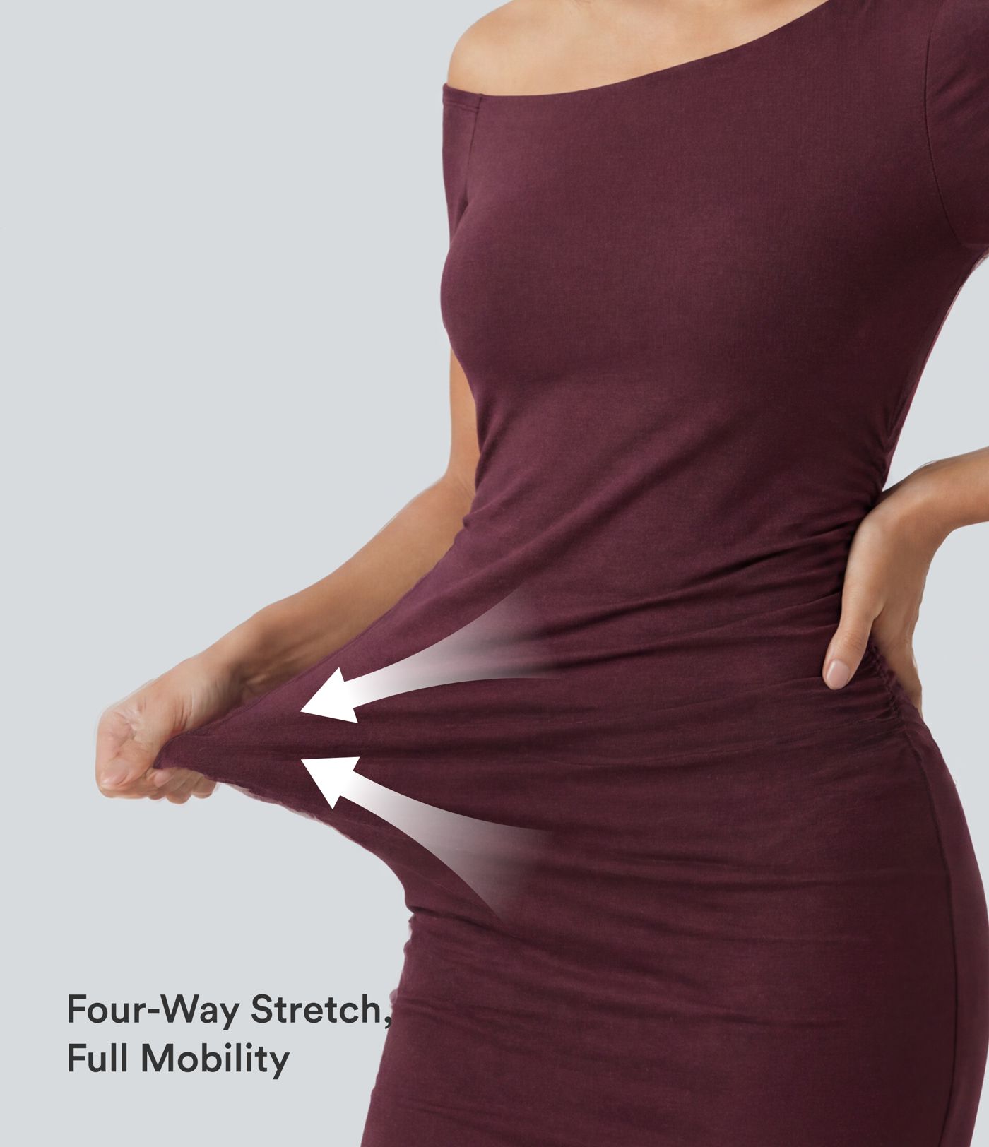 Ribbed One Shoulder Built-in Bra Short Sleeve Bodycon 2-in-1 Mini Casual Dress with Pockets-Easy Peezy Edition B-D Cups