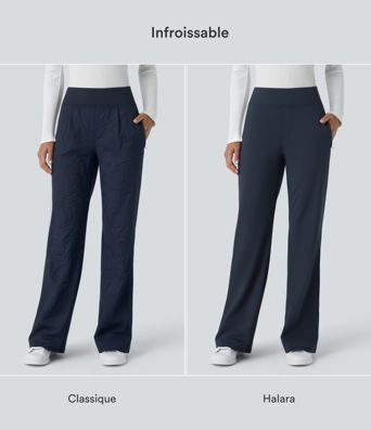 Pantalon tailleur évasé taille mi-haute Halara Flex™ DayStretch avec zip latéral et poches