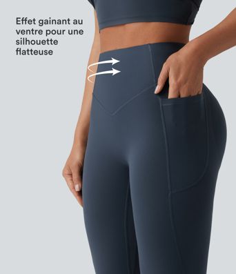 Halara UltraSculpt™ Legging yoga évasé gainant push-up taille haute à fronces avec poches
