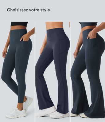 Halara UltraSculpt™ Legging yoga évasé gainant push-up taille haute à fronces avec poches
