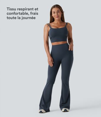 Halara UltraSculpt™ Legging yoga évasé gainant push-up taille haute à fronces avec poches