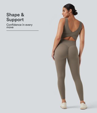 Halara UltraSculpt™ V Neck Tummy Control Butt Lifting Workout Jumpsuit with Pockets Halara UltraSculpt™ V Neck Tummy Control Butt Lifting Workout Jumpsuit with Pockets