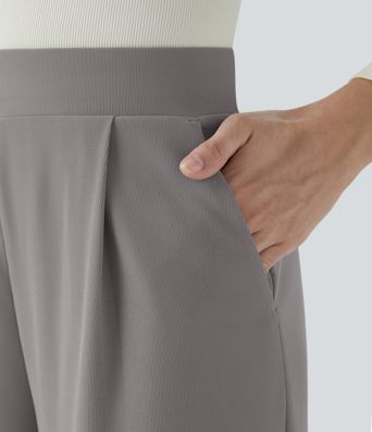 Halara Flex™ High Waisted Body Sculpt Waist-Slimming Pocket Wide Leg Micro Waffle Work Pants Halara Flex™ High Waisted Body Sculpt Waist-Slimming Pocket Wide Leg Micro Waffle Work Pants