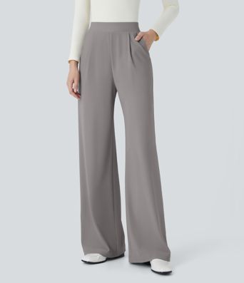 Halara Flex™ High Waisted Body Sculpt Waist-Slimming Pocket Wide Leg Micro Waffle Work Pants Halara Flex™ High Waisted Body Sculpt Waist-Slimming Pocket Wide Leg Micro Waffle Work Pants