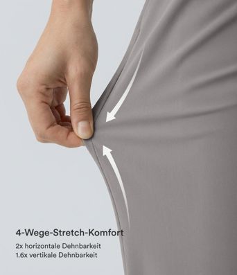 Halara Flex™ Figurformende Stoffhose aus Micro-Waffel-Stoff mit hohem Bund, weitem Bein, Seitentasche, Energiehose