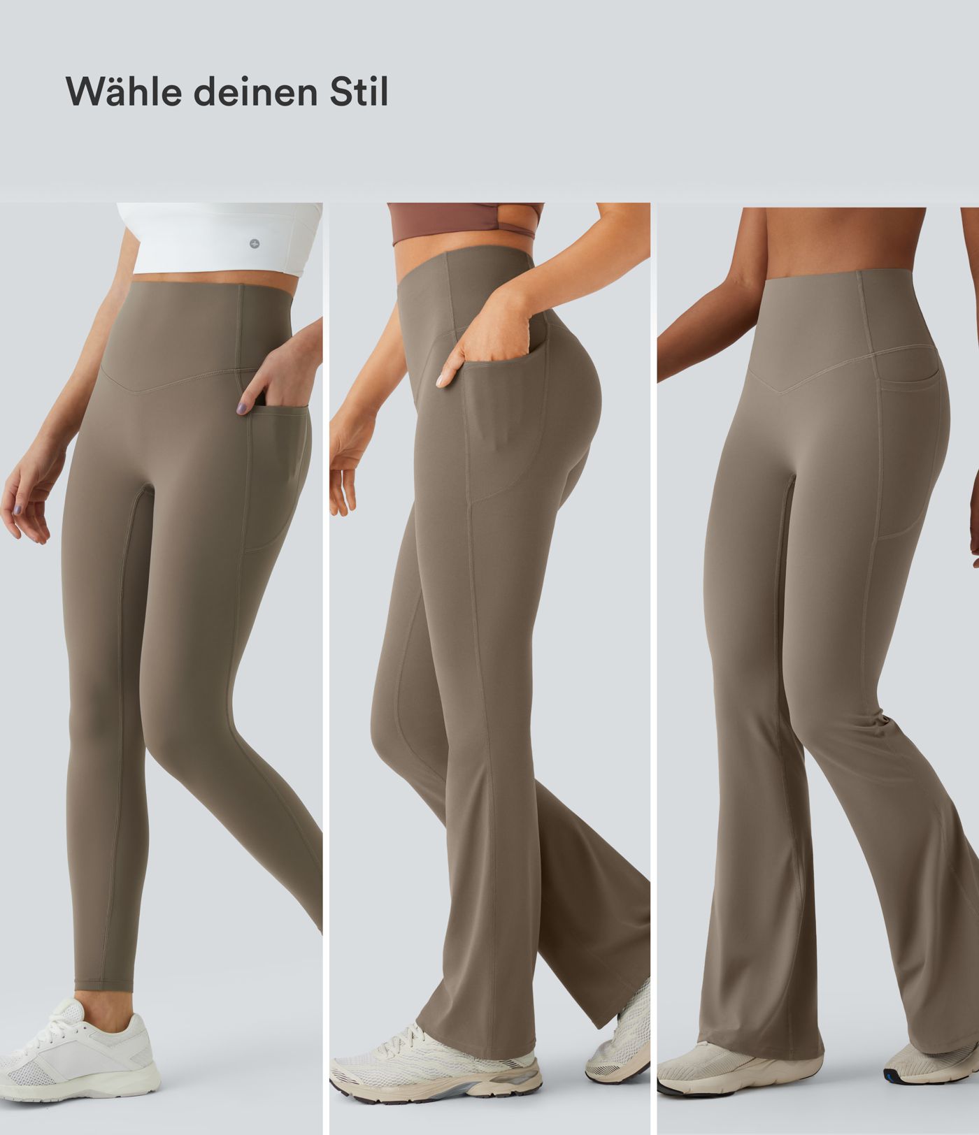 Halara UltraSculpt™ - Flare-Yoga-Leggings mit hohem Bund, Seitentaschen und Bauchkontrolle