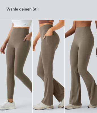 Halara UltraSculpt™ - Flare-Yoga-Leggings mit hohem Bund, Seitentaschen und Bauchkontrolle