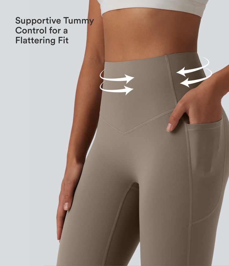 Halara UltraSculpt™ High Waisted Tummy Control Flare Yoga Leggings with Pockets Halara UltraSculpt™ High Waisted Tummy Control Flare Yoga Leggings with Pockets