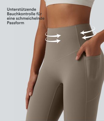 Halara UltraSculpt™ - Flare-Yoga-Leggings mit hohem Bund, Seitentaschen und Bauchkontrolle