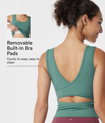 U Neck Built-in Bra Casual Tank Top