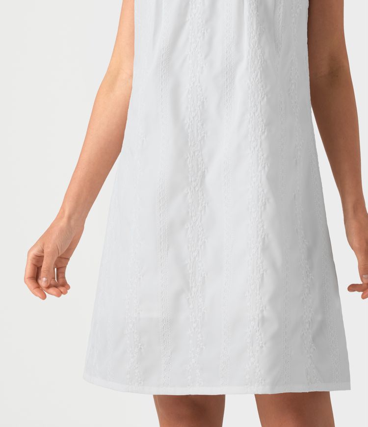 Ärmelloses Minikleid mit U-Ausschnitt und Stickereimuster