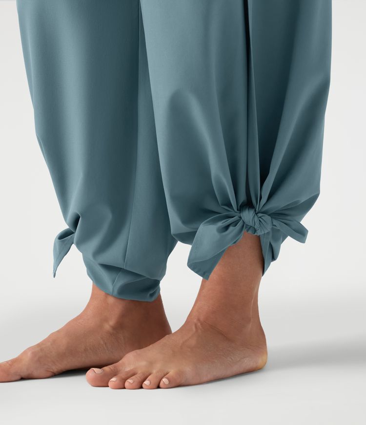 Breezeful™ - Geraffte Urlaubs-Hose mit hohem Bund, Seitentaschen und Schlitz - schnelltrocknend Breezeful™ - Geraffte Urlaubs-Hose mit hohem Bund, Seitentaschen und Schlitz - schnelltrocknend