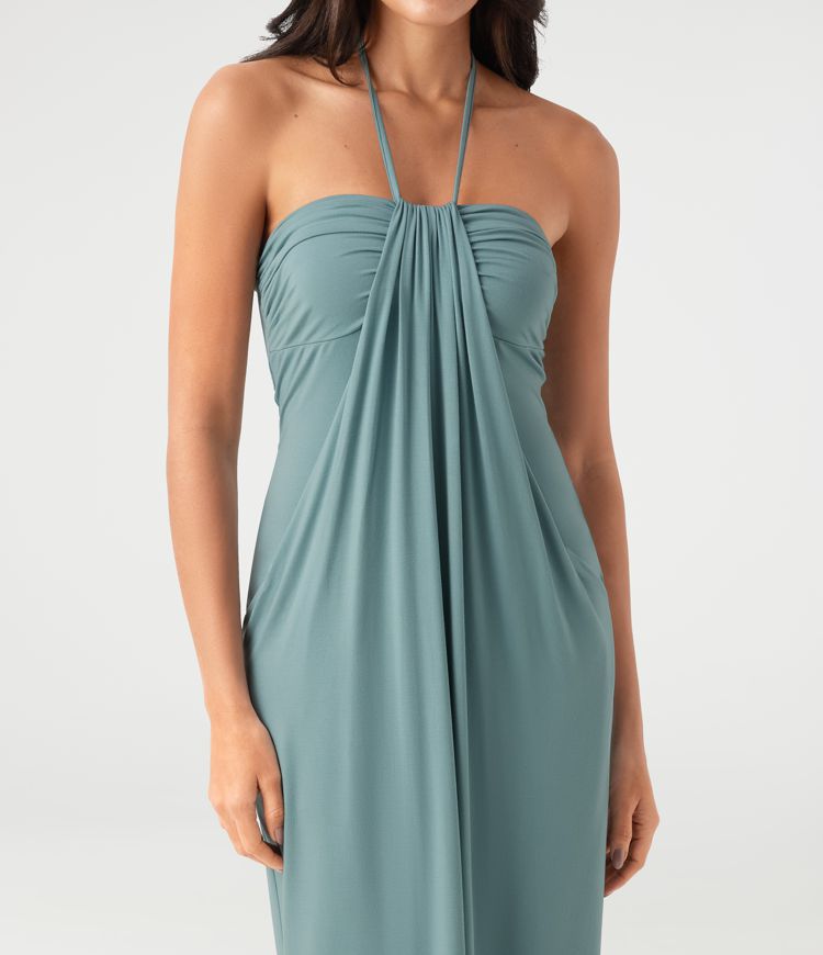 Halter Tie Back Maxi Dress with Pockets Halter Tie Back Maxi Dress with Pockets