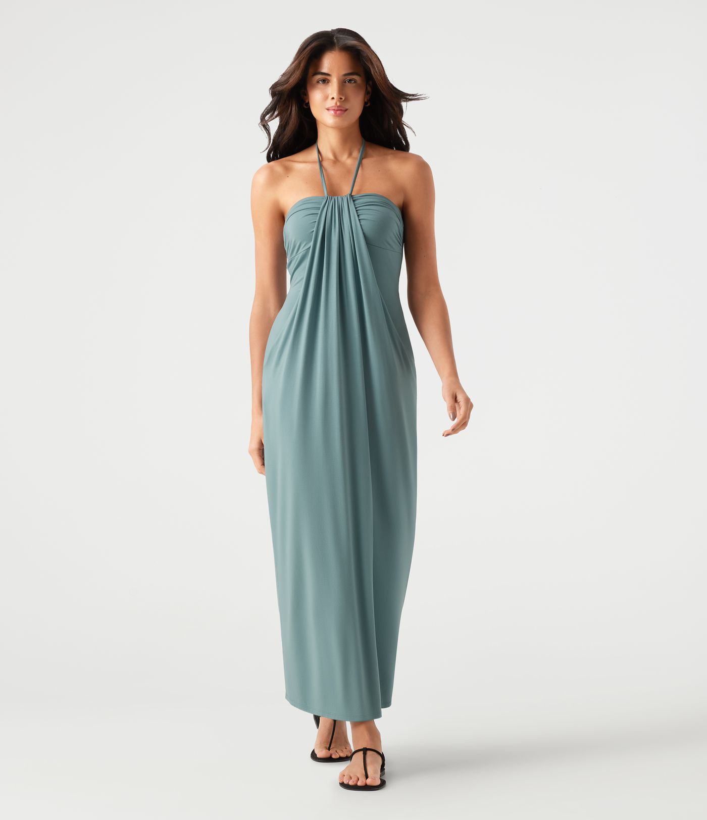 Halter Tie Back Maxi Dress with Pockets Halter Tie Back Maxi Dress with Pockets