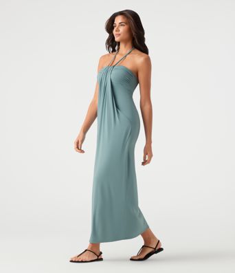 Halter Tie Back Maxi Dress with Pockets Halter Tie Back Maxi Dress with Pockets