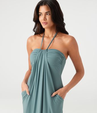 Halter Tie Back Maxi Dress with Pockets Halter Tie Back Maxi Dress with Pockets