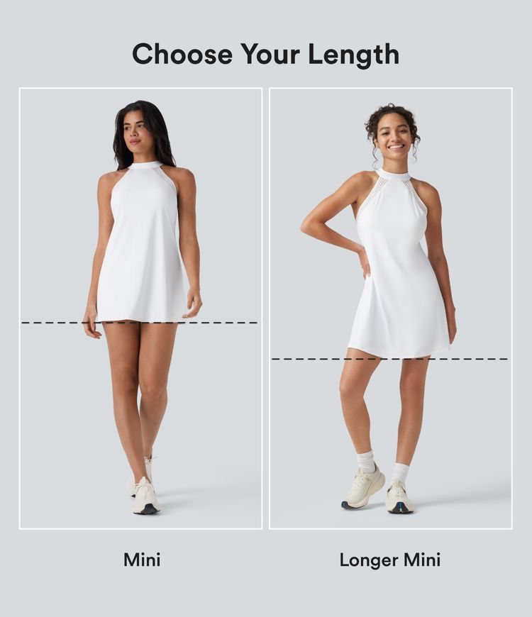 SoftlyZero™ Airy Tie Back Built-in Bra 2-in-1 InstantCool Mini Yoga Active Dress with Pocket-Longer Length-UPF50+ SoftlyZero™ Airy Tie Back Built-in Bra 2-in-1 InstantCool Mini Yoga Active Dress with Pocket-Longer Length-UPF50+