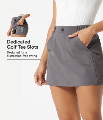 Mid Rise 2-in-1 Mini Golf Skirt with Pockets-Golf Tee