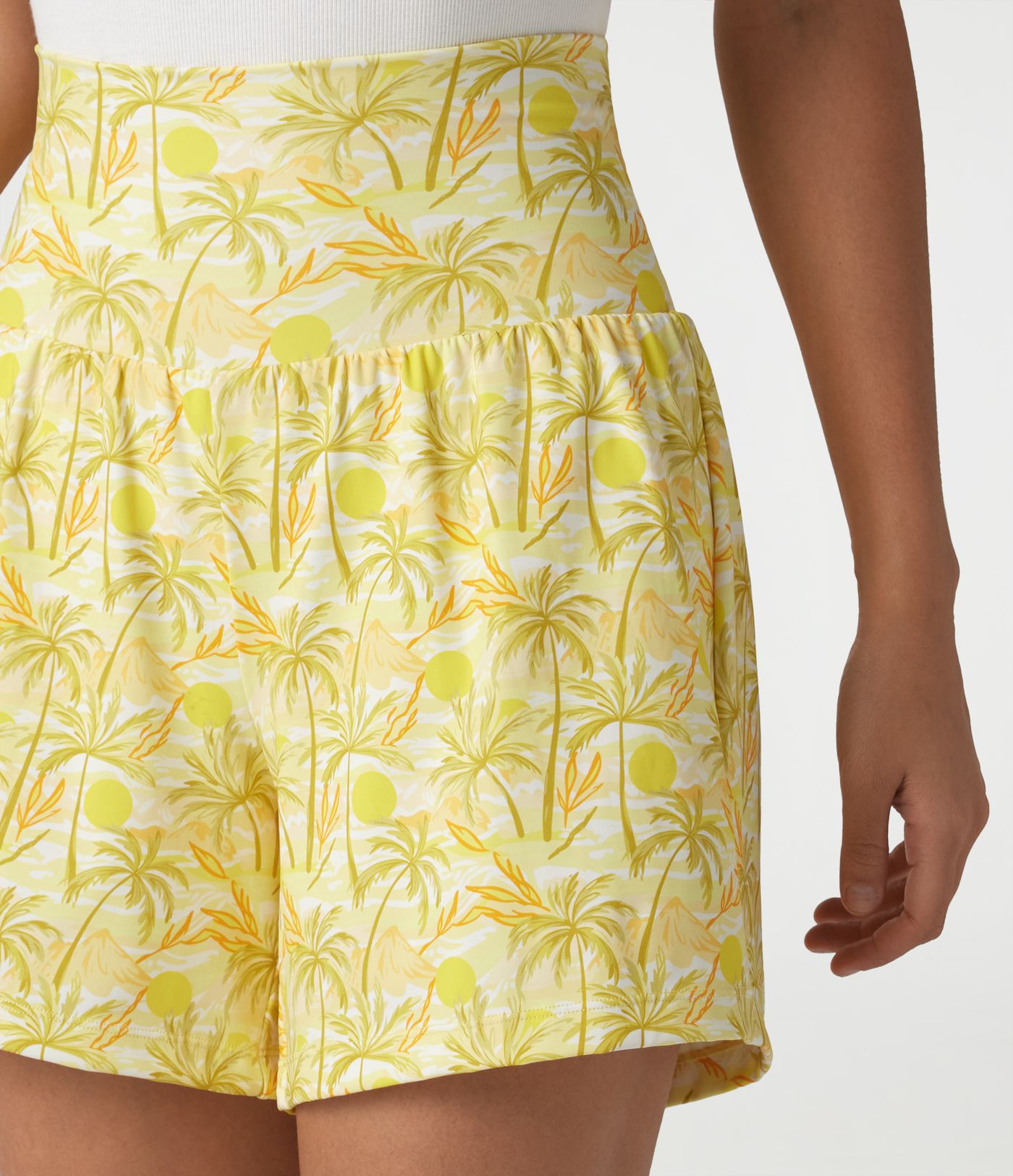 High Waisted 2-in-1 Hawaii Shorts 5'' with Pockets