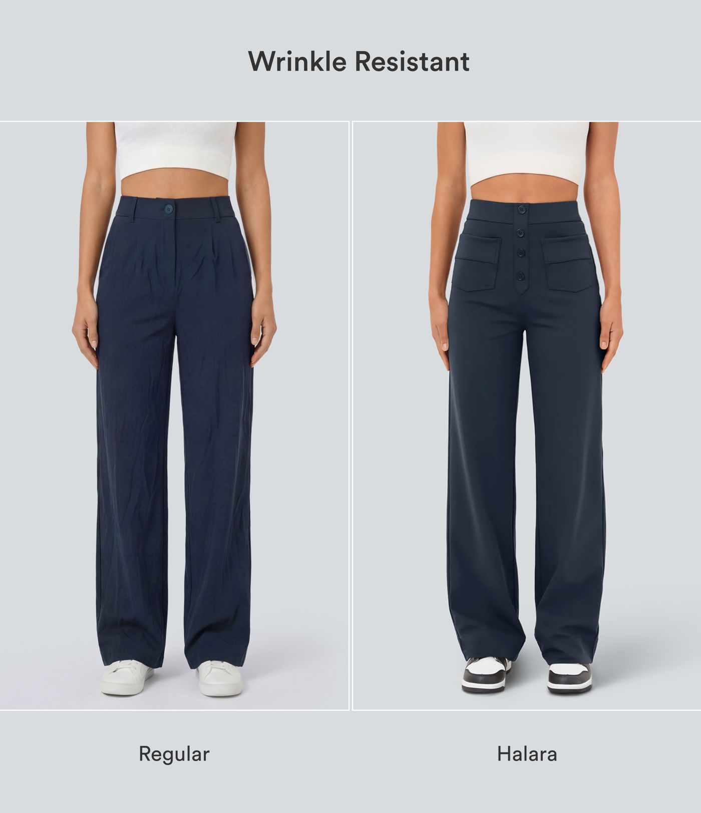 DayStretch High Waisted Pockets Straight Leg Casual Pants DayStretch High Waisted Pockets Straight Leg Casual Pants