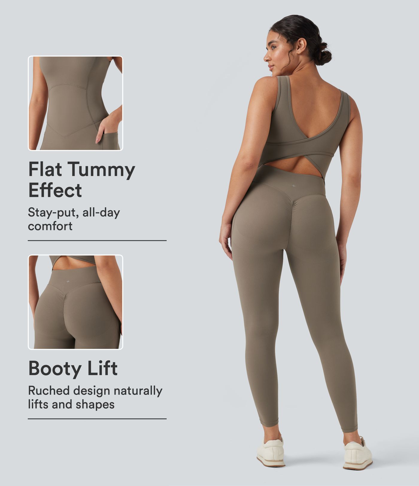 Halara UltraSculpt™ V Neck Tummy Control Butt Lifting Workout Jumpsuit with Pockets Halara UltraSculpt™ V Neck Tummy Control Butt Lifting Workout Jumpsuit with Pockets