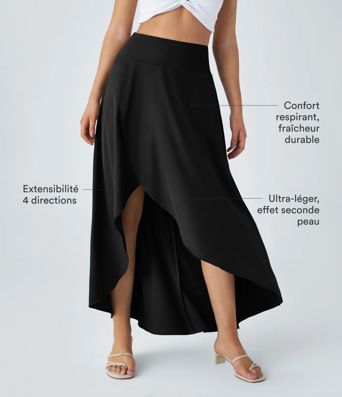 Jupe Longue Casual Breezeful™ Taille Haute à Volants 2en1 Fluide Sèchement Rapide Quotidien Maxi Jupe Longue Casual Breezeful™ Taille Haute à Volants 2en1 Fluide Sèchement Rapide Quotidien Maxi
