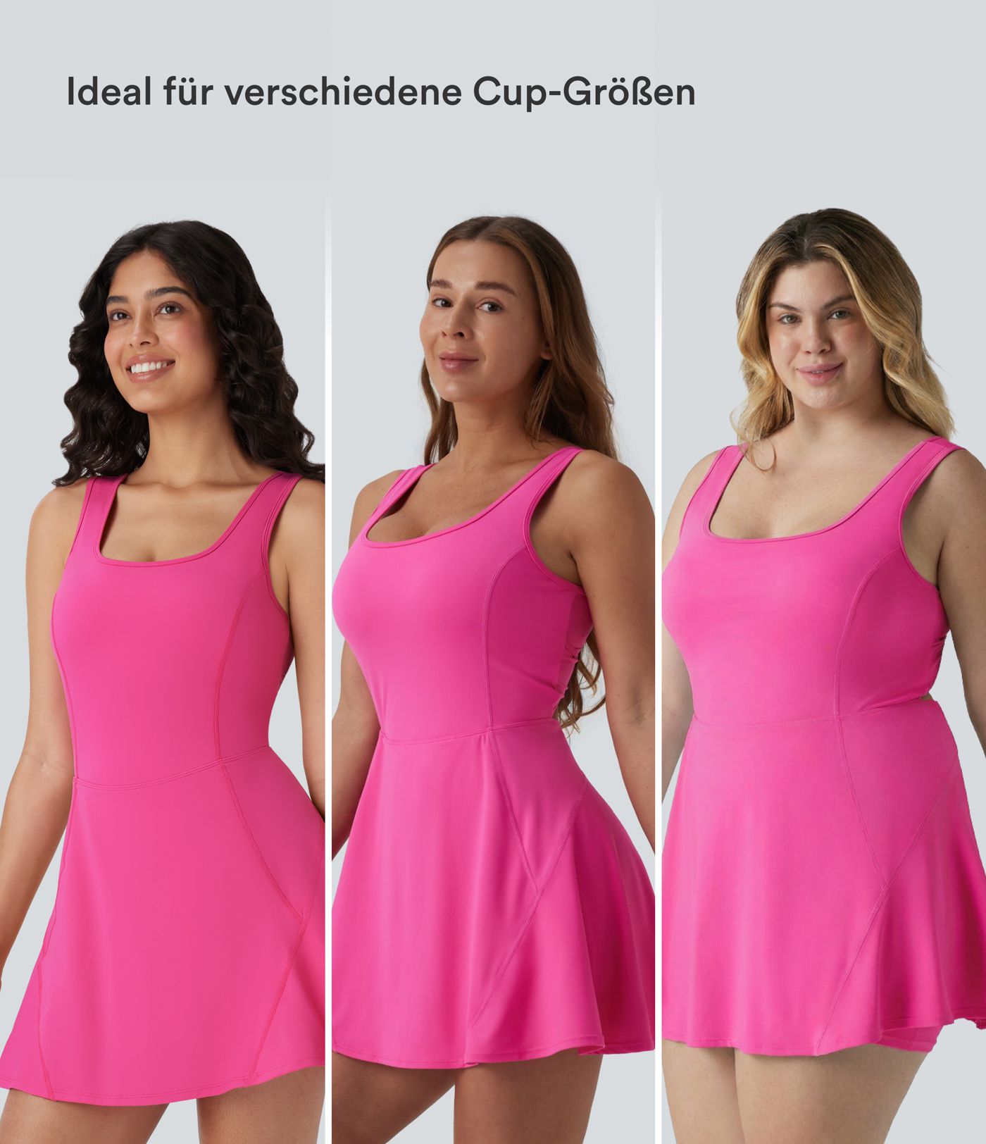 Softlyzero™ Airy - 2-in-1 Minikleid mit U-Ausschnitt, Seitentaschen und InstantCool - Easy Peezy, E-G Cups