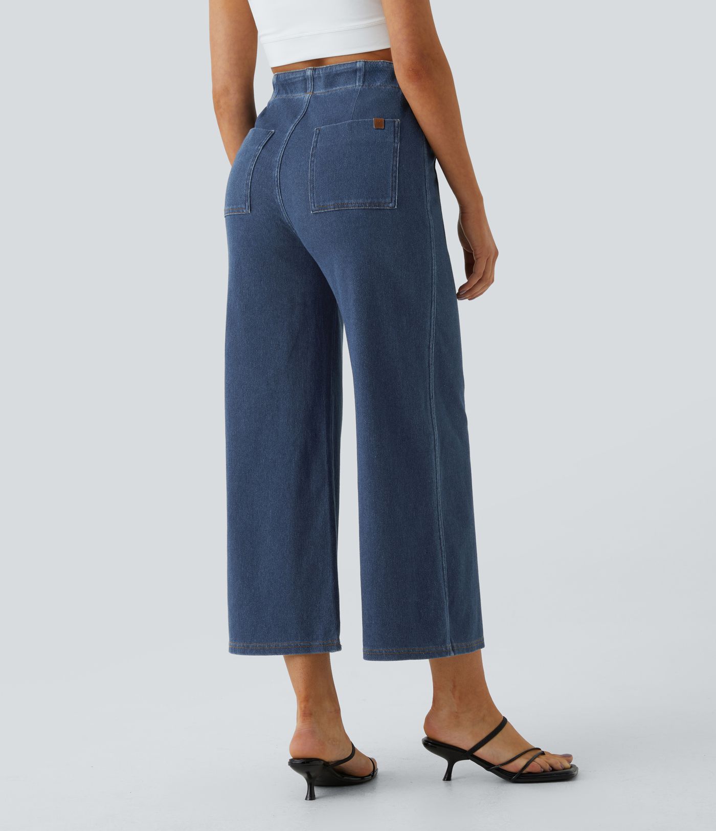Halara Flex™ High Waisted Pockets Washed Casual Wide Leg Jeans Halara Flex™ High Waisted Pockets Washed Casual Wide Leg Jeans