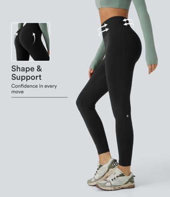 OneForm Seamless Flow Mid Rise Tummy Control Butt Lifting Yoga Leggings