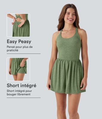 Combi-short 2-en-1 avec coussinets et poches - Édition Easy Peasy