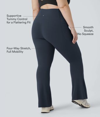 Halara UltraSculpt™ SoCinched leggings de yoga bootcut de talle alto con control de abdomen y bolsillos, tallas grandes