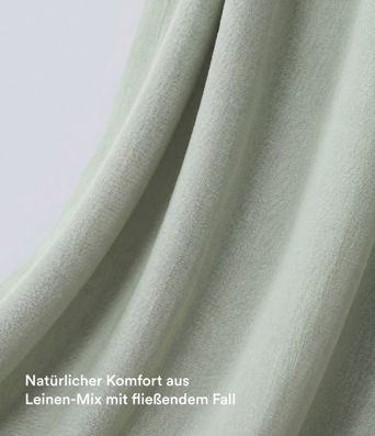 Lässige Leinen-Hose mit hohem Bund, Kordelzug, weitem Bein und Taschen