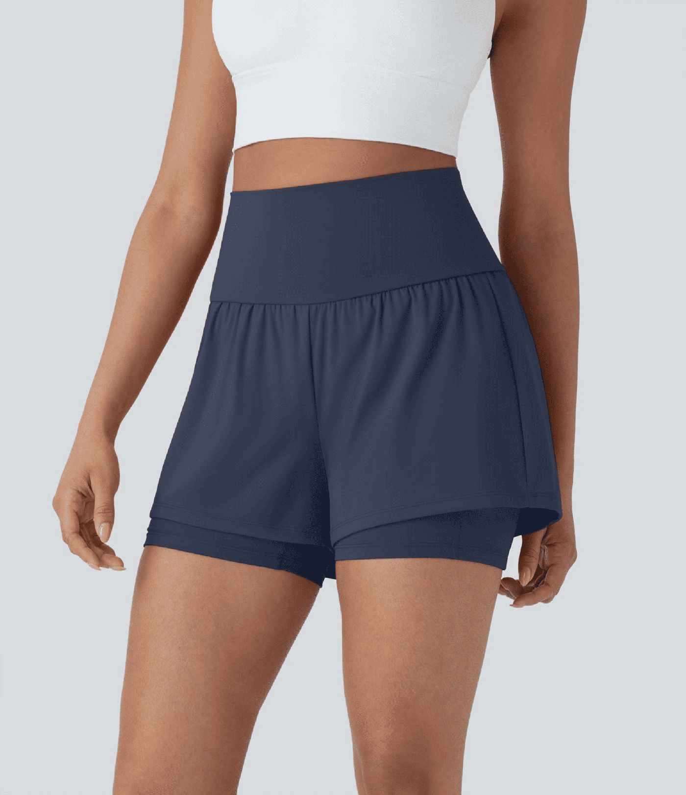 SoftlyZero™ Airy Super High Waisted 2-in-1 InstantCool Yoga Shorts 5'' with Pockets