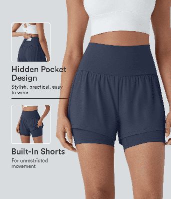 SoftlyZero™ Airy Super High Waisted 2-in-1 InstantCool Yoga Shorts 5'' with Pockets