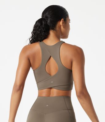 Brassière de running à maintien léger, col rond, soutien-gorge intégré avec découpes
