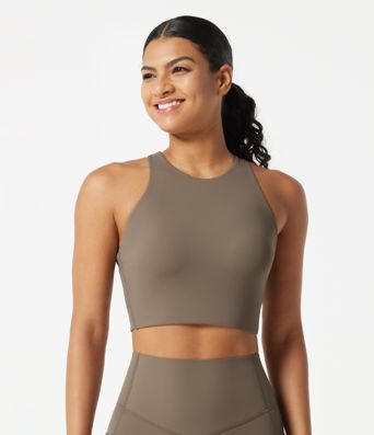 Brassière de running à maintien léger, col rond, soutien-gorge intégré avec découpes