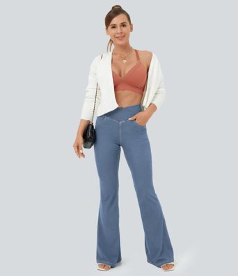 Halara Flex™ High Waisted Crossover Pocket InstantCool Washed Casual Jeans