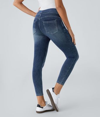 Halara Flex™ High Waisted Pockets Denim Casual Leggings Halara Flex™ High Waisted Pockets Denim Casual Leggings