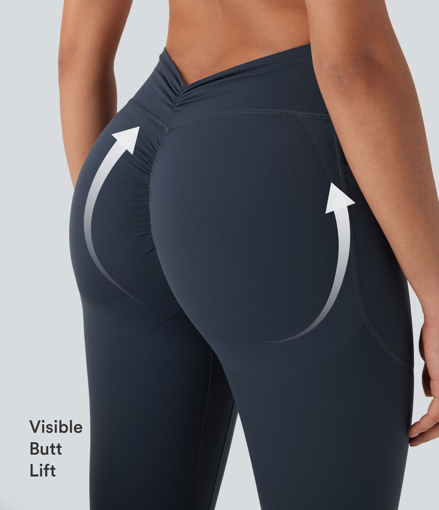 Halara UltraSculpt™ yogaleggings med høj talje, mavekontrol, bagdelsløft, rynkede detaljer, lommer og formende pasform